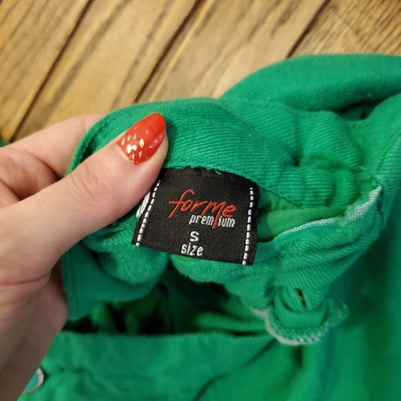 Green linen pants - Picture 3 of 4